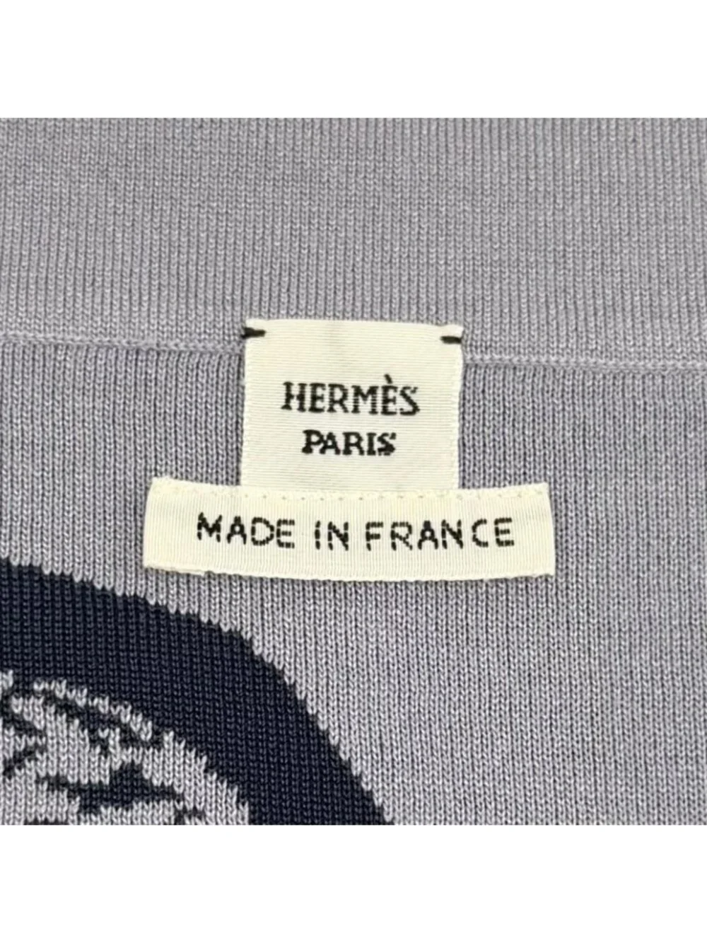 Hermes Brides de Gala Ceremonial Bridle Silk Blend Knit Navy Gray French 38